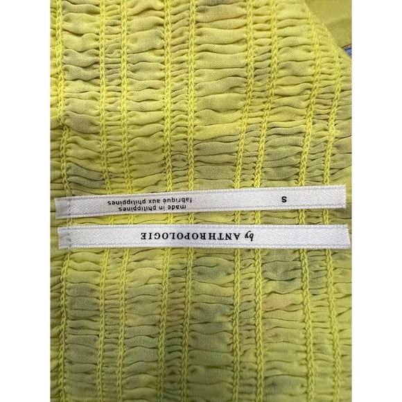 NWT! Anthropologie Twist-Front Midi Dress YELLOW MOTIF SIZE-SMALL - Picture 6 of 9